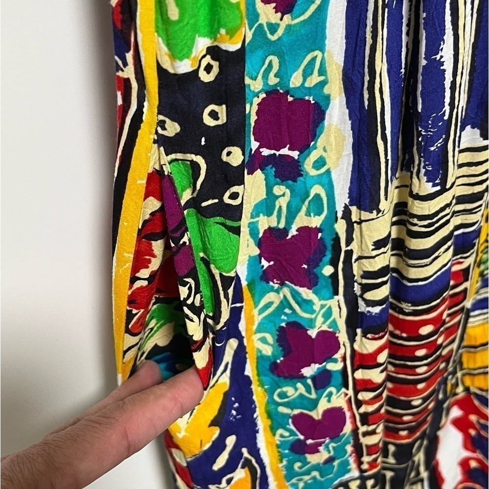 Jam’s World Vintage bold floral bright abstract garden vibrant tank dress - Picture 5 of 7